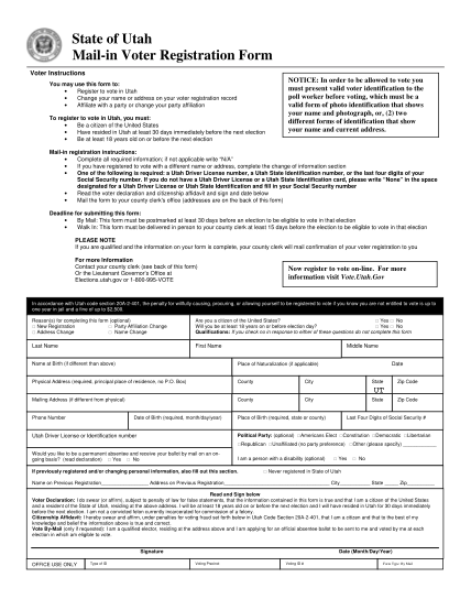 8839311-state-of-utah-mail-in-voter-registration-form-voter-instructions-you-may-use-this-form-to-register-to-vote-in-utah-change-your-name-or-address-on-your-voter-registration-record-affiliate-with-a-party-or-change-your-party-affiliation-t