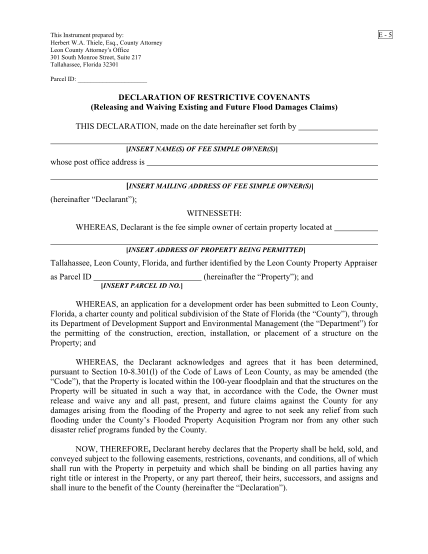 88700340-declaration-of-restrictive-covenants-parcel-flood-waiver-leoncountyfl