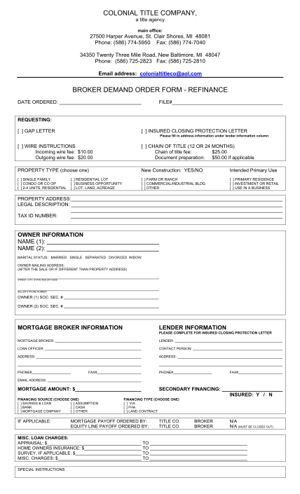 8921267-colonial-title-company-broker-demand-order-form
