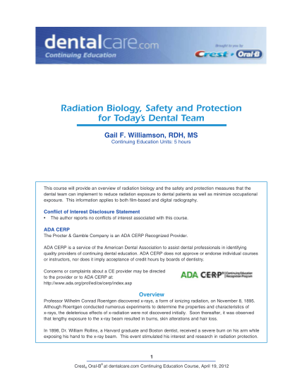 8932411-ce-399-radiation-biology-safety-and-protection-for-todays-dental-team-april-19-2012