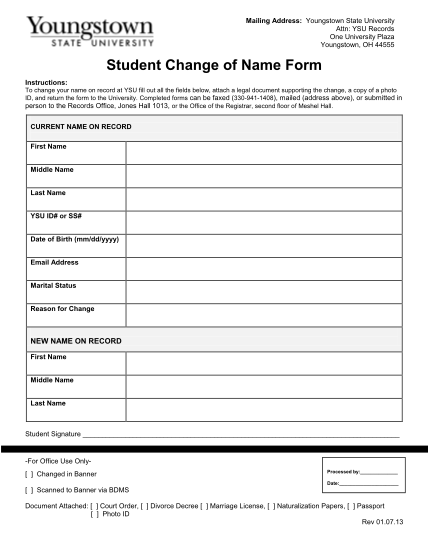 8932867-student-change-of-name-form-youngstown-state-university-web-ysu