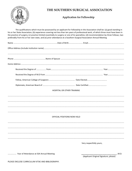 8948014-the-southern-surgical-association-application-for-fellowship-the-qualifications-which-must-be-possessed-by-an-applicant-for-fellowship-in-the-association-shall-be-a-good-standing-in-his-or-her-state-association-markey-uky