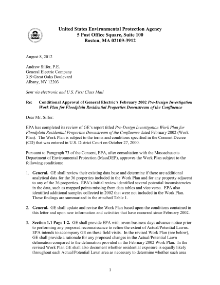89817245-letter-regarding-conditional-approval-of-pre-design-investigation-work-plan-for-floodplain-residential-properties-downstream-of-the-confluence-letter-from-svirsky-usepa-to-silfer-ge-august-8-2012-re-epa