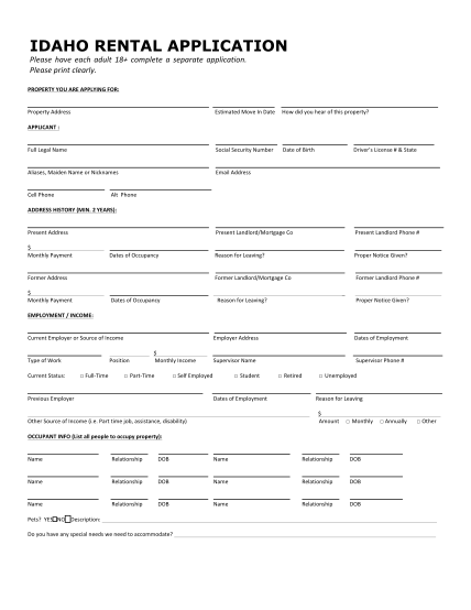 20 rental application form doc - Free to Edit, Download & Print | CocoDoc