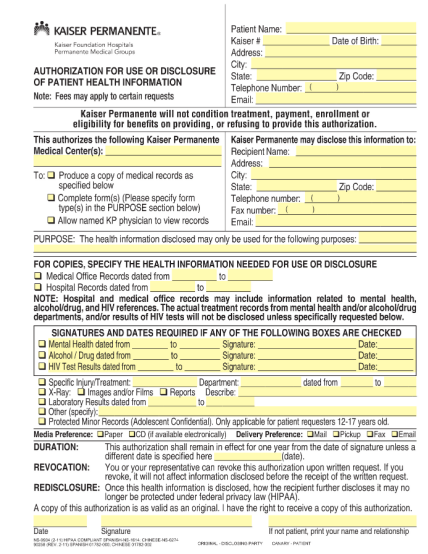 8999105-kaiser-permanente-forms-medical-release-forms
