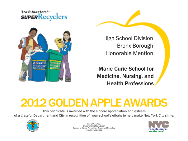 89993787-ga12-sr-hs-bronx-x237-marie-curie-school-for-medicine-nursing-and-health-professions-2012-dsny-golden-apple-awards-trashmasters-super-recyclers