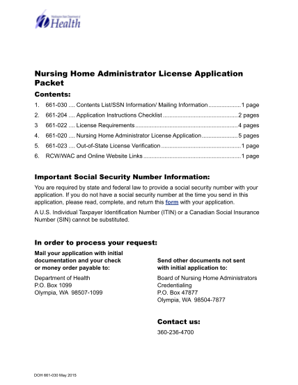 92816838-nursing-home-administrator-license-application-packet-contents-1-doh-wa