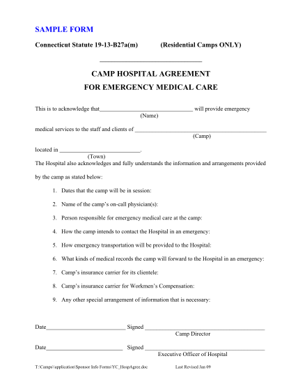93199431-sample-form-camp-hospital-agreement-for-ct