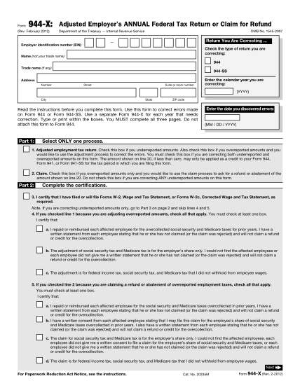 93410799-february-2012-adjusted-employer-s-annual-federal-tax-return-or-claim-for-refund-department-of-the-treasury-internal-revenue-service-omb-no-irs