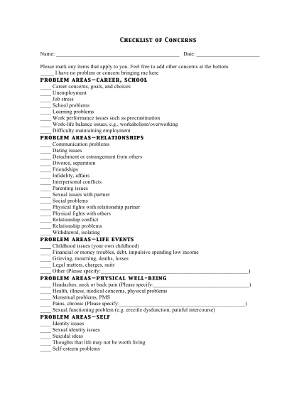 94451964-checklist-of-concerns-problem-areascareer-school-therapyoakpark