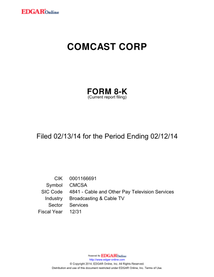 94917970-006-comcast-corp-form-8-k-filed-2-13-14