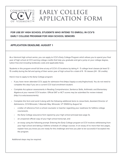 95898556-early-college-application-form-community-college-of-vermont-ccv