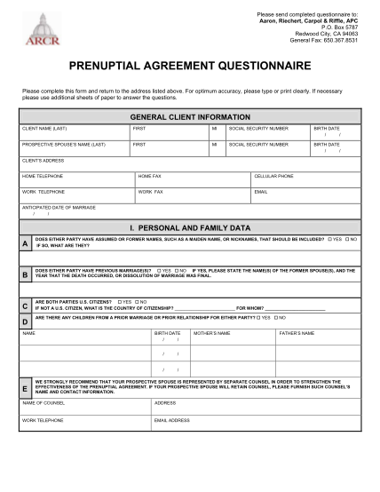 9602-fillable-pennsylvania-prenuptial-agreement-questionnaire-form