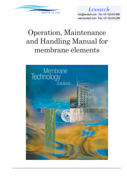 96034412-operation-maintenance-and-handling-manual-for-membrane-elements-operation-maintenance-and-handling-manual-for-membrane-elements