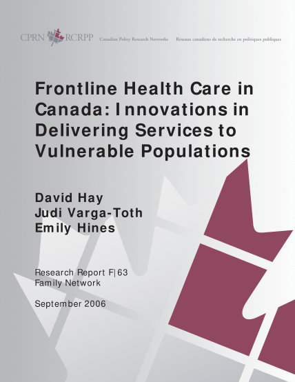 96348141-frontline-health-care-in-canada-canadian-policy-research-networks-cprn