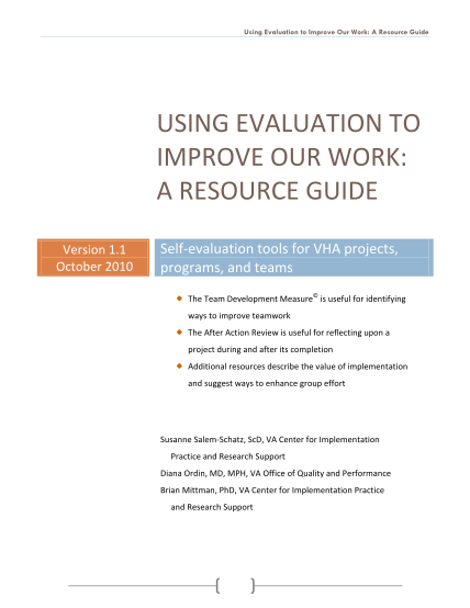 96461368-using-evaluation-to-improve-our-work-using-evaluation-to-improve-our-work-queri-research-va