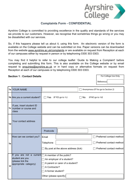 97777715-complaints-form-confidential-ayrshire-college-www1-ayrshire-ac