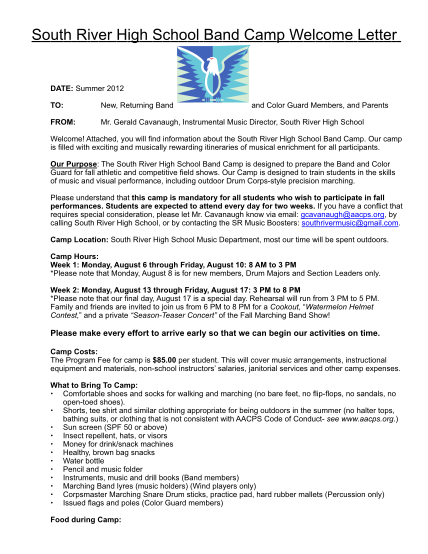 98192545-south-river-high-school-band-camp-welcome-letter-southrivermusic