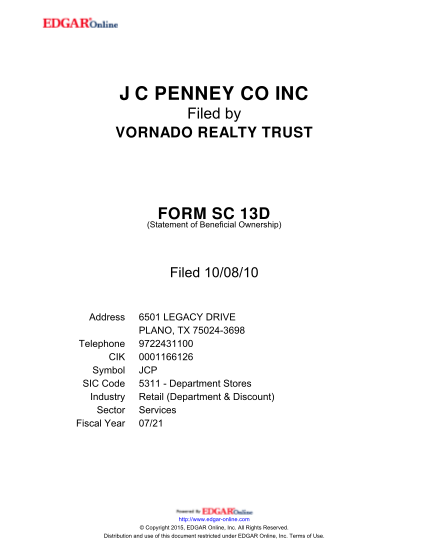 98213618-j-c-penney-co-inc-form-sc-13d-statement-of-beneficial-ownership-filed-100810