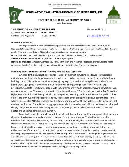 98283883-pdf-press-release-legislative-evaluation-assembly-of-minnesota-mnlea