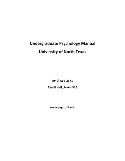98617105-undergraduate-psychology-manual-department-of-psychology-psychology-unt