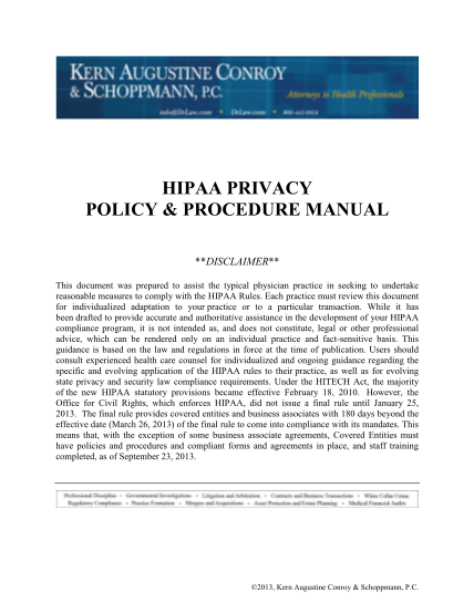 98796160-hipaa-privacy-policy-amp-procedure-manual