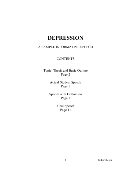 persuasive speech topics on depression