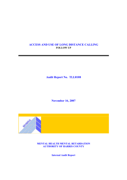 99516899-access-and-use-of-long-distance-calling-audit-report-mhmraharris