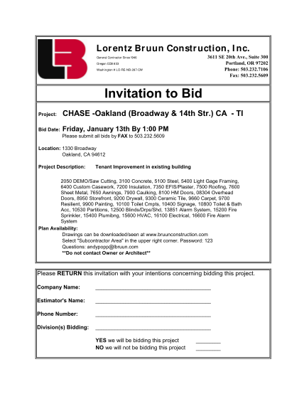 18 Invitation To Bid For Construction Projects - Free To Edit, Download ...