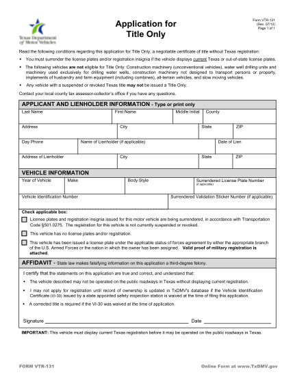 application-for-texas-title