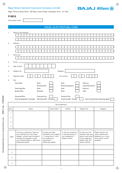 bajaj allianz student elite travel insurance brochure