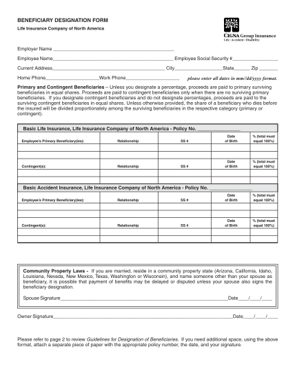 beneficiary-form-template