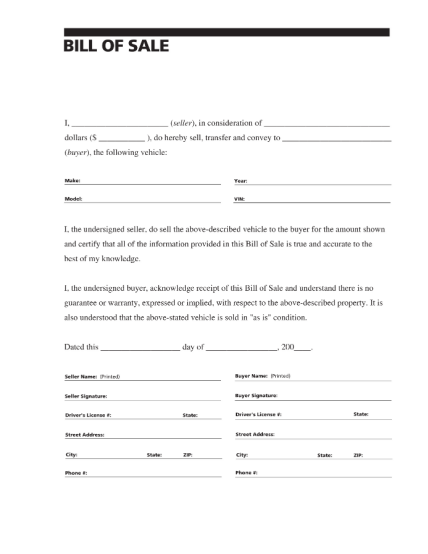 95 Bill Of Sale Form Free To Edit Download Print Cocodoc
