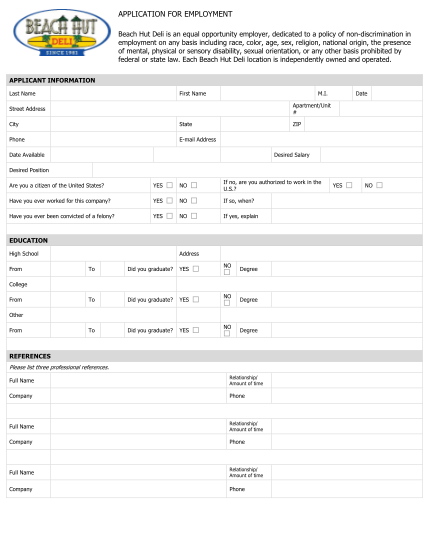 83 Free Employment Application Pdf Page 3 Free To Edit Download 