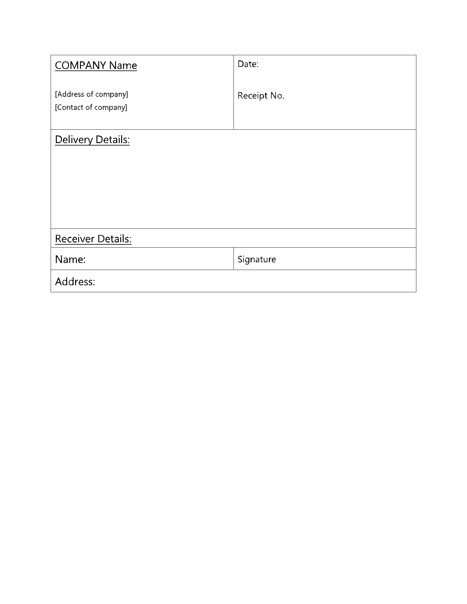 Supreme Receipt Template