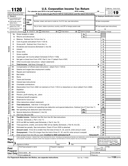 1125 A Tax Form