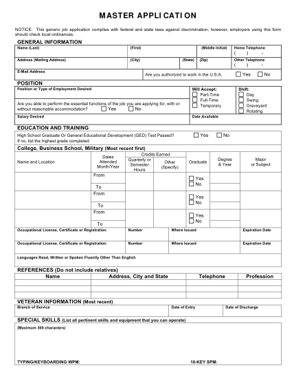 23 Simple Application For Employment Form - Free to Edit, Download