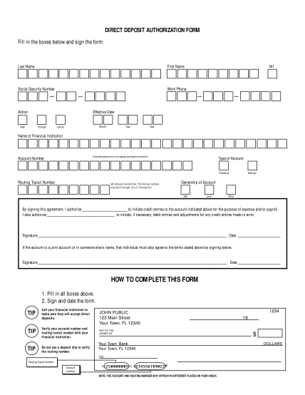 25 employee direct deposit authorization form page 2 free to edit download print cocodoc