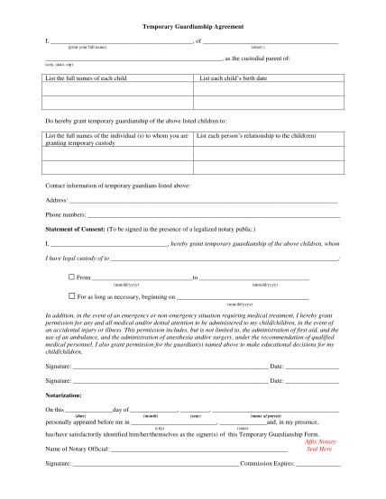 14 Free Printable Guardianship Forms Free To Edit Download Print Cocodoc