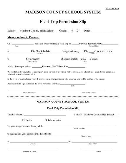 26 Generic Permission Slip Page 2 Free To Edit Download Print 