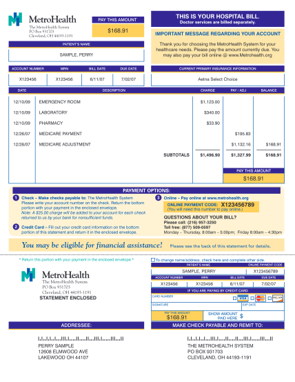 Free Medical Bill Receipt Template Pdf Word Eforms Hospital Bill 
