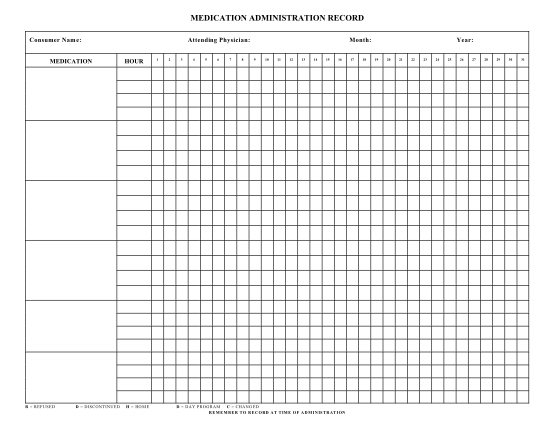 Free Printable Medication Administration Record Sheet
