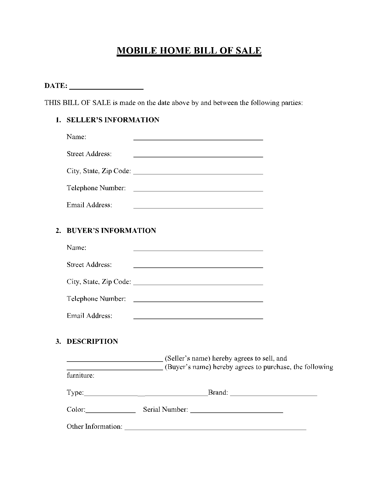 Bill Of Sale Template 50 Free Forms CocoDoc