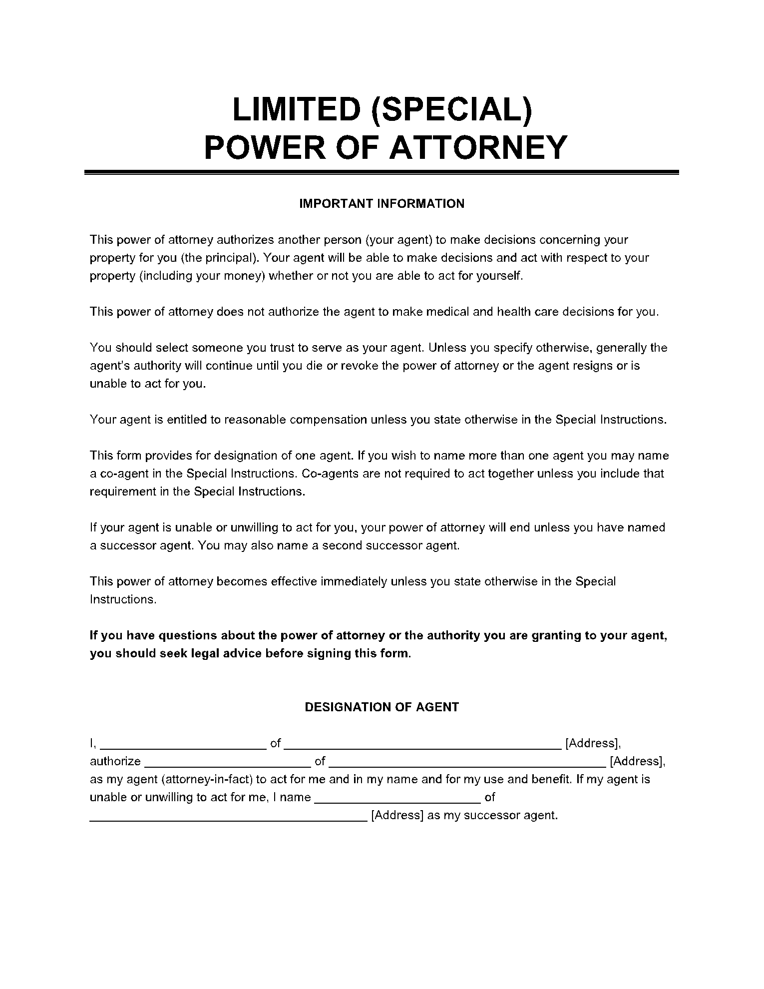 New Jersey Durable (Financial) Power of Attorney Form