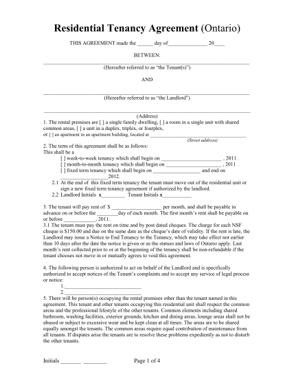 Free Lease Agreement Templates - PDF - WORD - RTF