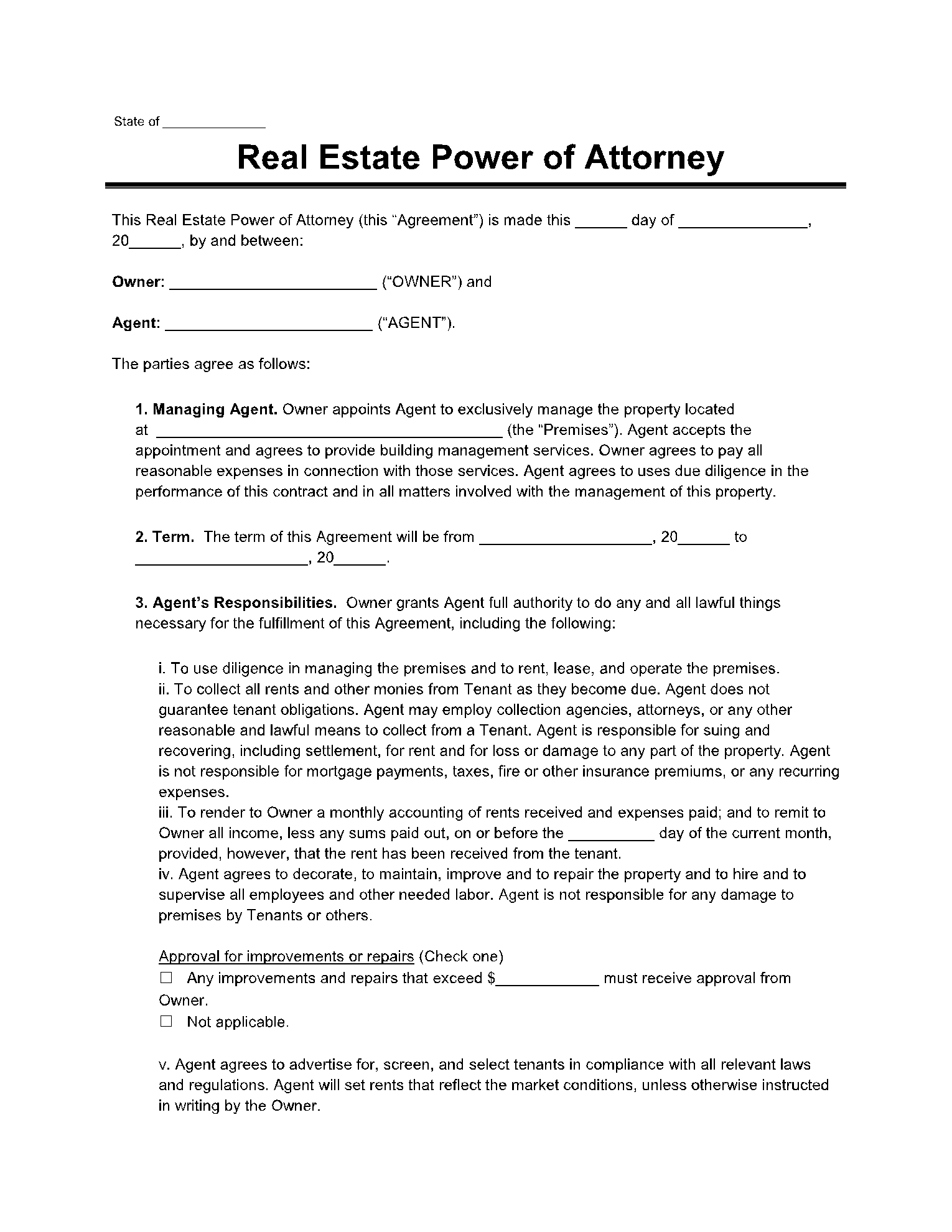 Colorado Power of Attorney Form