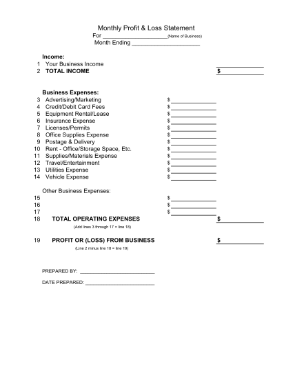 121 Profit And Loss Statement Template Page 9 Free To Edit Download 