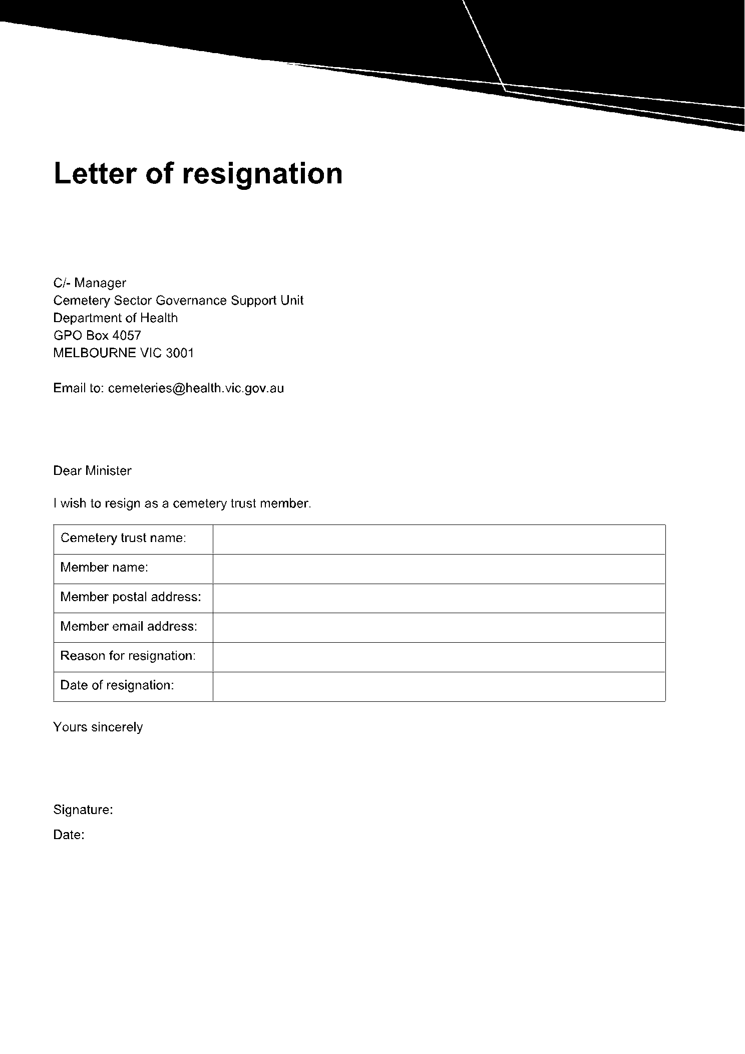 Resignation Email