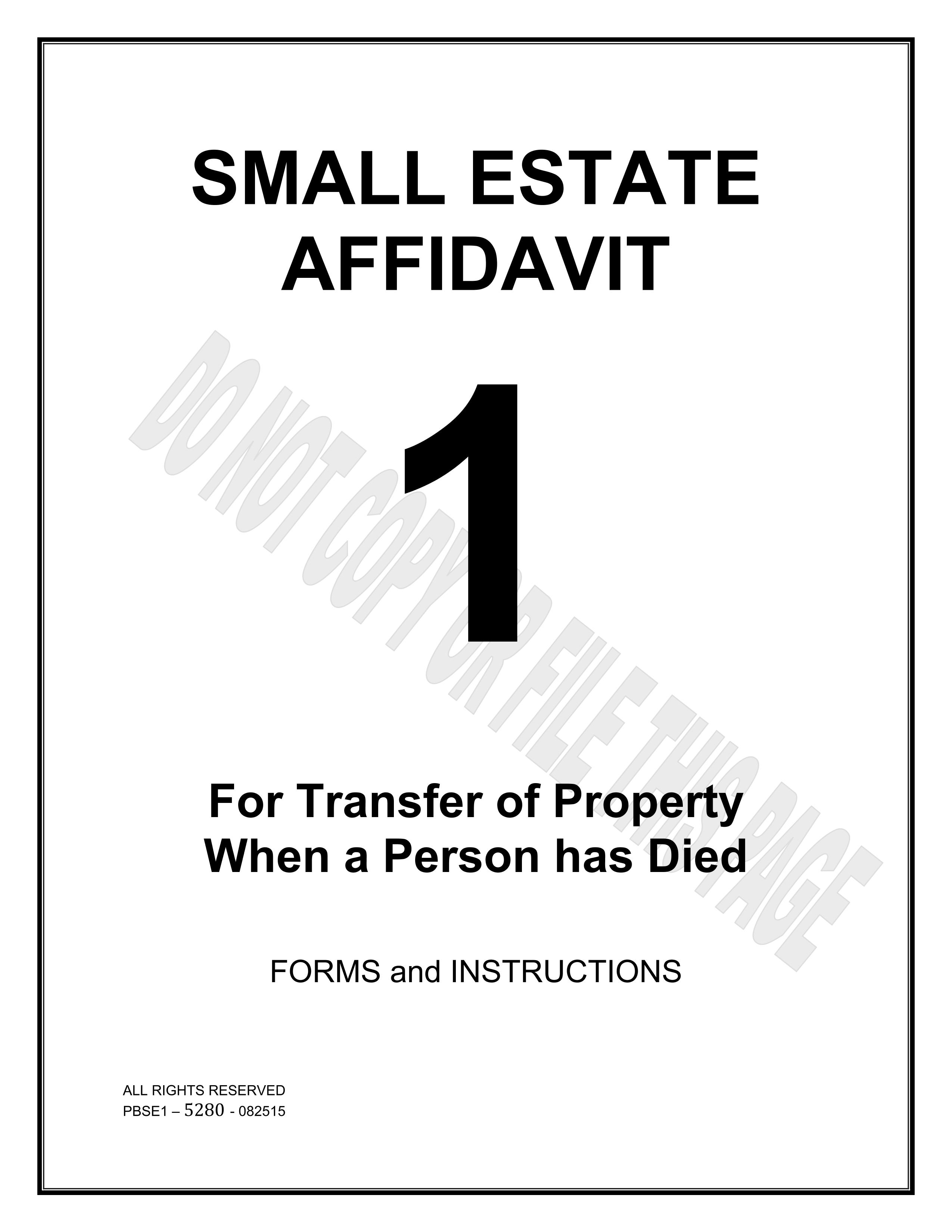 Arizona Small Estate Affidavit Template