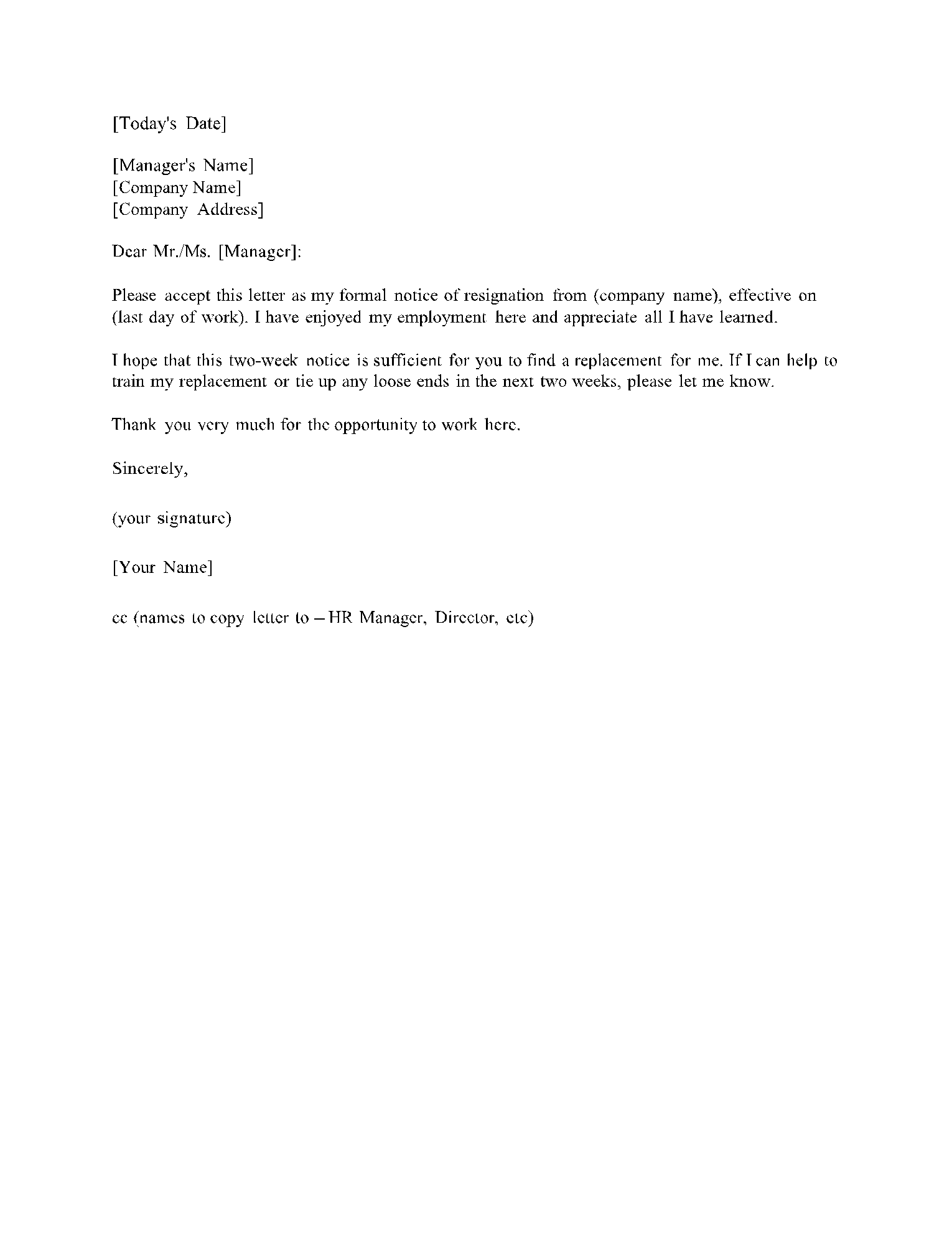 10 Resignation Letters L Get Free Templates L CocoDoc